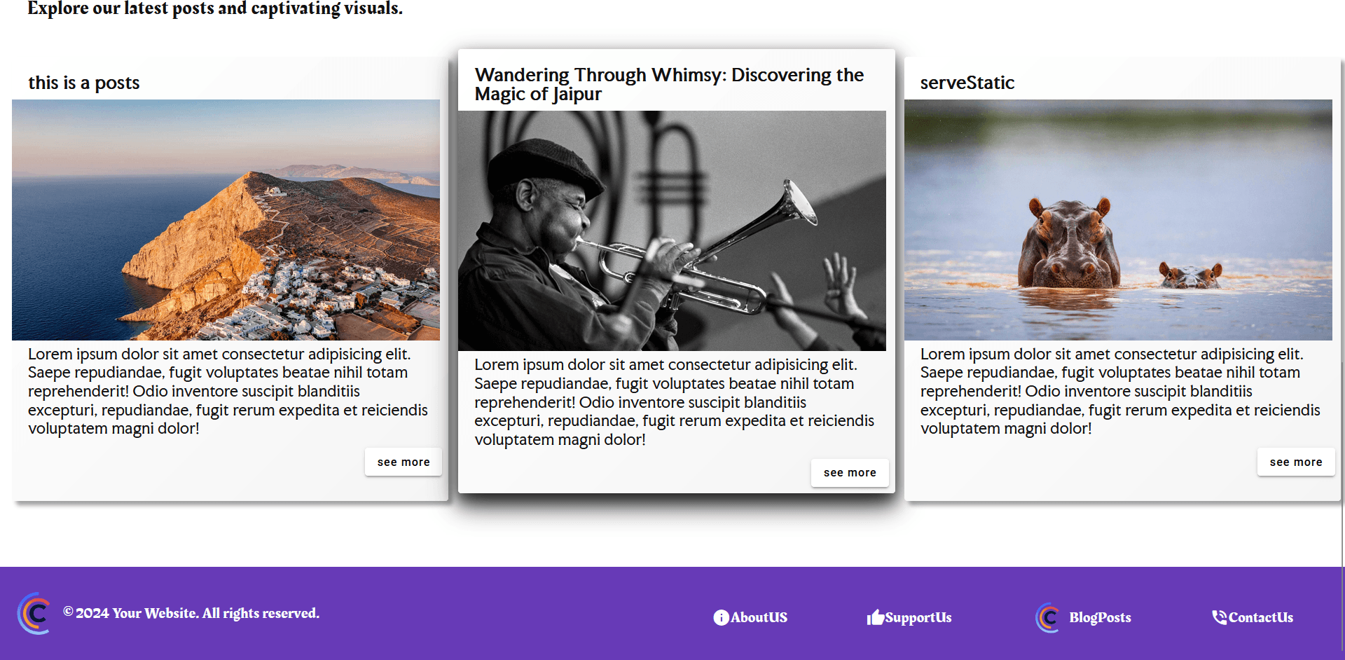 Code Blog secondary view